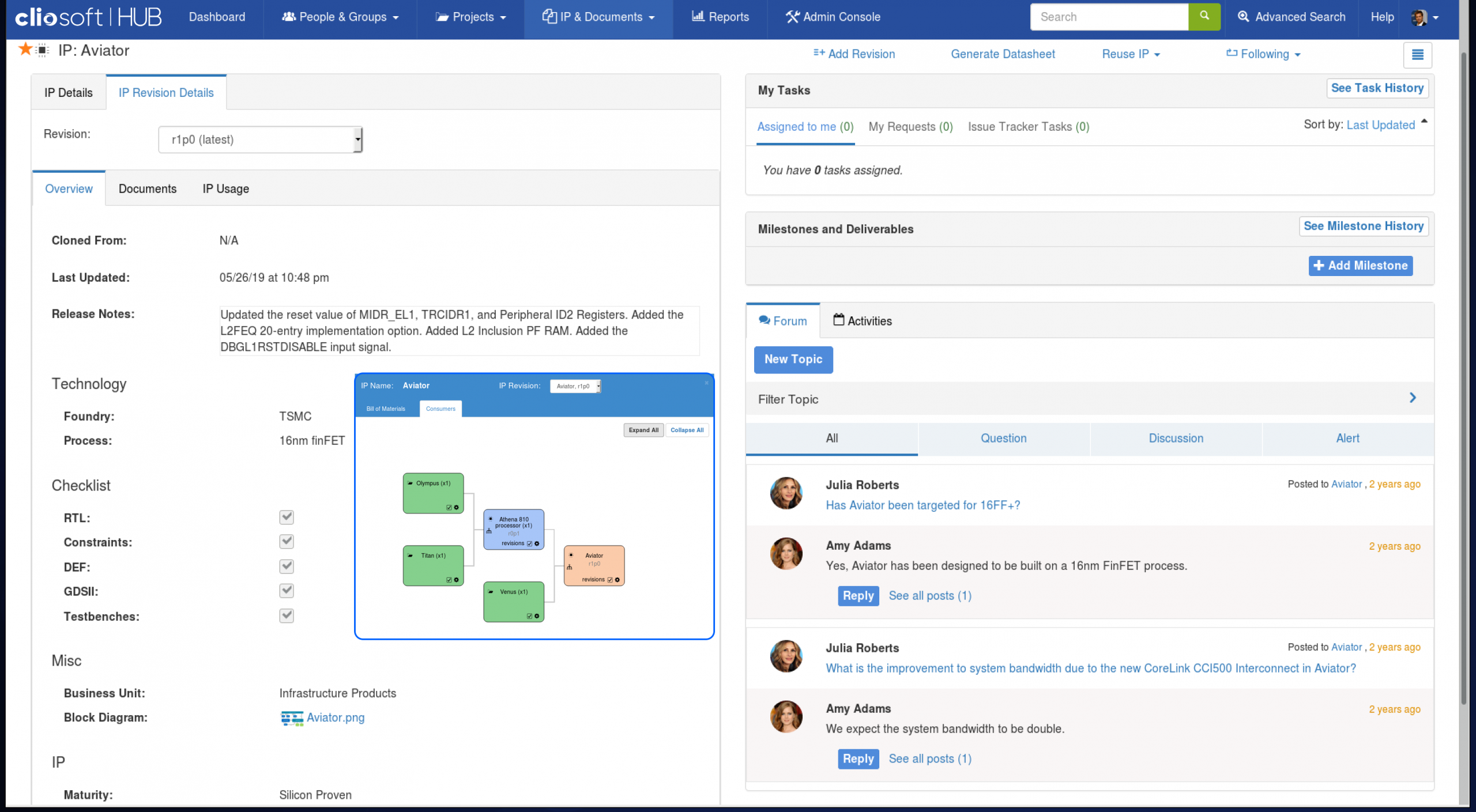 Cliosoft HUB Screenshot